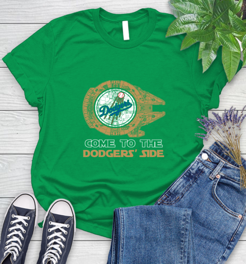 MLB Come To The Los Angeles Dodgers Side Star Wars Baseball Sports Women's T-Shirt 9