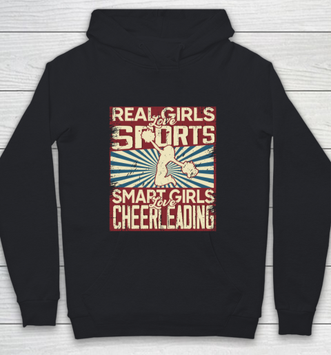 Real girls love sports smart girls love Cheerleading Youth Hoodie