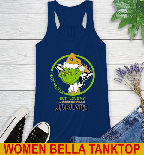 Jacksonville Jaguars NFL Christmas Grinch I Hate People But I Love My Favorite Football Team Racerback Tank 9
