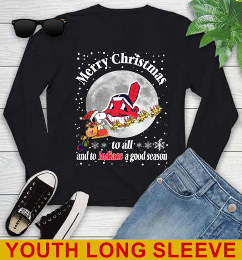 Cleveland Indians Merry Christmas To All And To Indians A Good Season MLB Baseball Sports Youth Long Sleeve