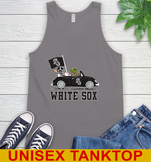 MLB Baseball Chicago White Sox Darth Vader Baby Yoda Driving Star Wars Shirt Tank Top 7