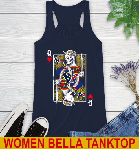 NFL Football Houston Texans The Queen Of Hearts Card Shirt Racerback Tank 9