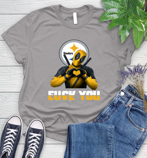 NHL Pittsburgh Steelers Deadpool Love You Fuck You Football Sports Women's T-Shirt 5