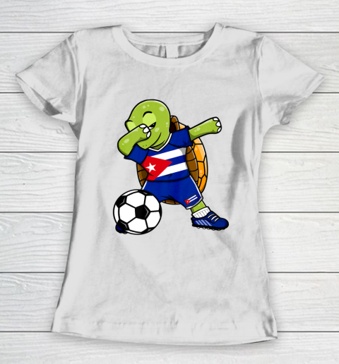 Dabbing Turtle Cuba Soccer Fans Jersey Cuban Football Lover Women's T-Shirt