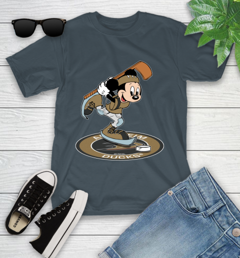 NHL Hockey Anaheim Ducks Cheerful Mickey Disney Shirt Youth T-Shirt 8