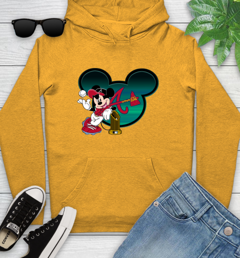 MLB Atlanta Braves The Commissioner's Trophy Mickey Mouse Disney Youth Hoodie 3