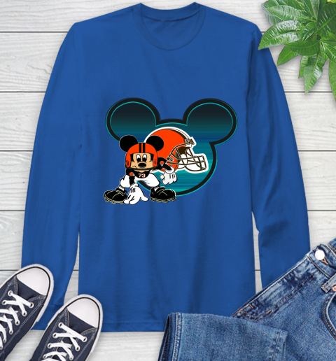 NFL Cleveland Browns Mickey Mouse Disney Football T Shirt Long Sleeve T-Shirt 9