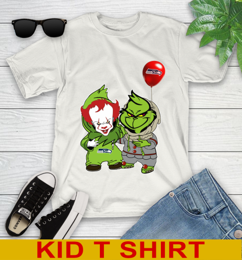 Seattle Seahawks Baby Pennywise Grinch Christmas NFL Football Youth T-Shirt