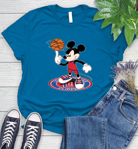 NBA Basketball LA Clippers Cheerful Mickey Disney Shirt Women's T-Shirt 8