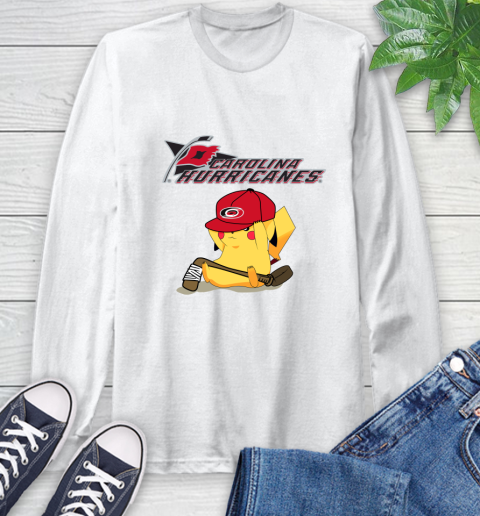 NHL Pikachu Hockey Sports Carolina Hurricanes Long Sleeve T-Shirt