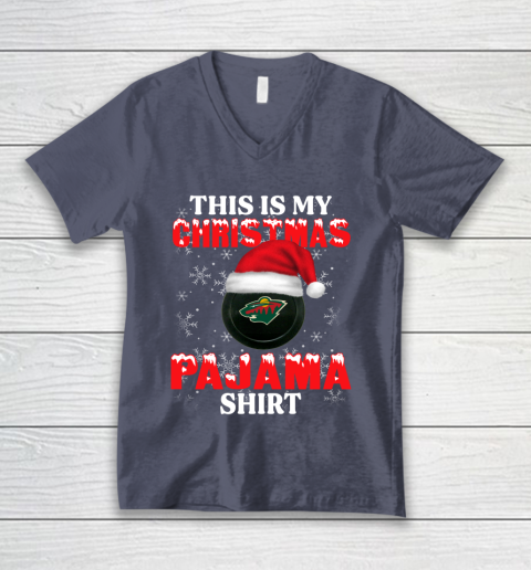 Minnesota Wild This Is My Christmas Pajama Shirt NHL V-Neck T-Shirt 7