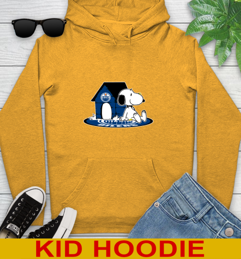 NHL Hockey Edmonton Oilers Snoopy The Peanuts Movie Shirt Youth Hoodie 3