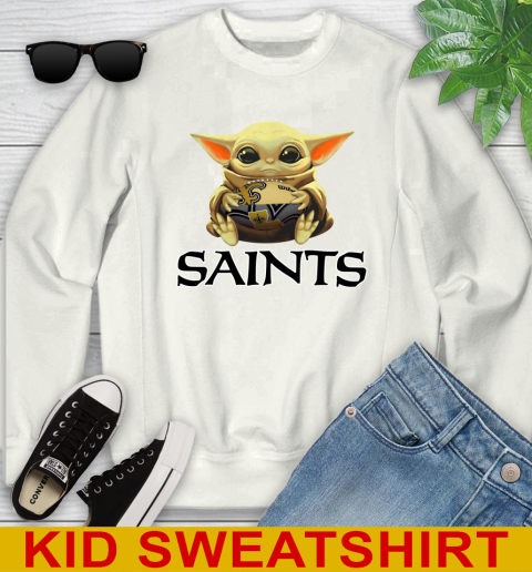 NFL Football New Orleans Saints Baby Yoda Star Wars Shirt Youth Sweatshirt