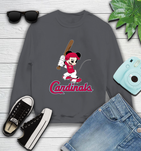 MLB Baseball St.Louis Cardinals Cheerful Mickey Mouse Shirt Sweatshirt 6