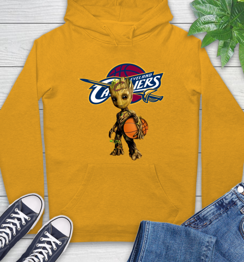 Cleveland Cavaliers NBA Basketball Groot Marvel Guardians Of The Galaxy Hoodie 3