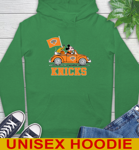 NBA Basketball New York Knicks Pluto Mickey Driving Disney Shirt Hoodie - Image 9