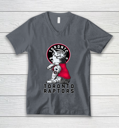 NBA Basketball My Cat Loves Toronto Raptors V-Neck T-Shirt 4