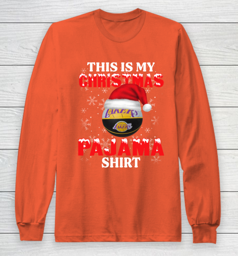 Los Angeles Lakers This Is My Christmas Pajama Shirt NBA Long Sleeve T-Shirt 3