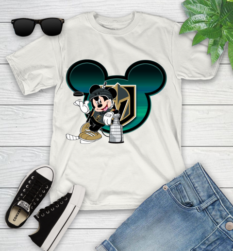 NHL Vegas Golden Knights Stanley Cup Mickey Mouse Disney Hockey T Shirt Youth T-Shirt