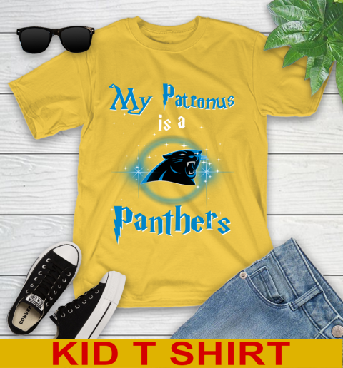 NFL Football Harry Potter My Patronus Is A Carolina Panthers Youth T-Shirt 9