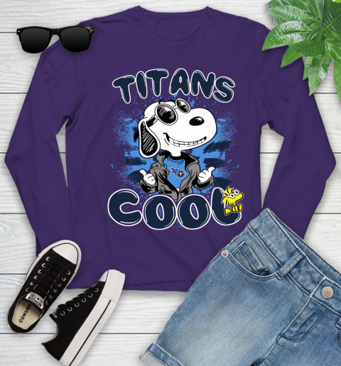 NFL Football Tennessee Titans Cool Snoopy Shirt Youth Long Sleeve 4