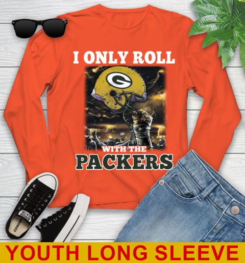 Green Bay Packers NFL Football I Only Roll With My Team Sports Youth Long Sleeve 3