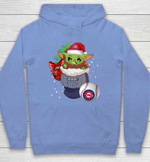 Chicago Cubs Christmas Baby Yoda Star Wars Funny Happy MLB Hoodie 11