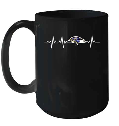 Baltimore Ravens NFL Football Heart Beat Shirt Ceramic Mug 15oz