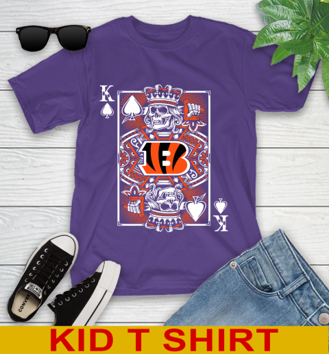 Cincinnati Bengals NFL Football The King Of Spades Death Cards Shirt Youth T-Shirt 3
