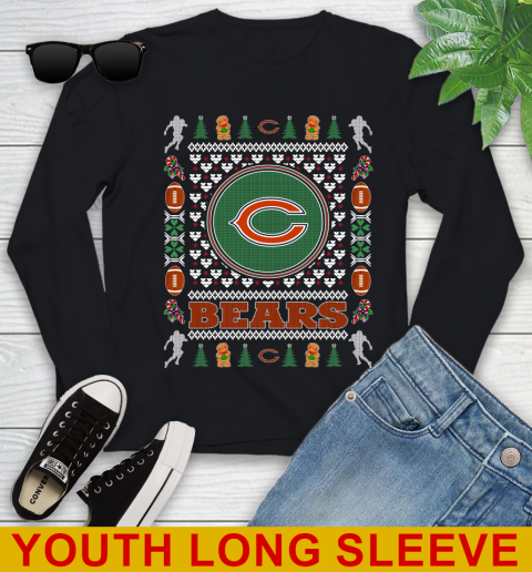 Chicago Bears Merry Christmas NFL Football Loyal Fan Youth Long Sleeve