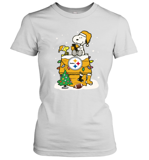 A Happy Christmas With Pitburg Steelers Snoopy Women's T-Shirt