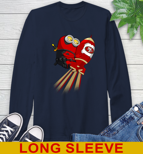 NFL Football San Francisco 49ers Deadpool Minion Marvel Shirt Long Sleeve T-Shirt 4 NFL Football San Francisco 49ers Deadpool Minion Marvel Shirt Long Sleeve T-Shirt - Image 4