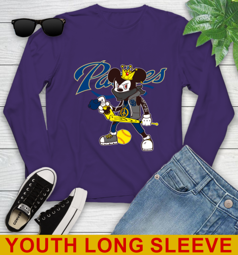 San Diego Padres MLB Baseball Mickey Peace Sign Sports Youth Long Sleeve 5