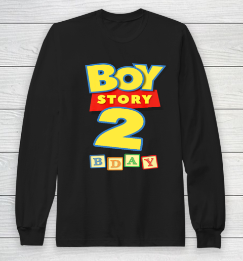 Toy Blocks Boy Story 2 Year Old Birthday Long Sleeve T-Shirt