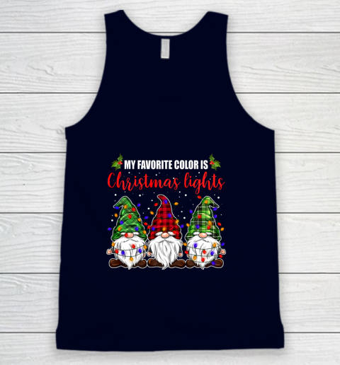 My Favorite Color Is Christmas Light Gnome Merry Christmas Tank Top 2