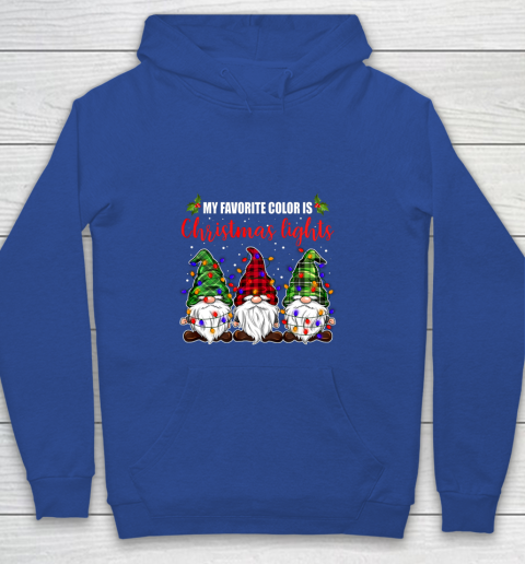 My Favorite Color Is Christmas Light Gnome Merry Christmas Youth Hoodie 6