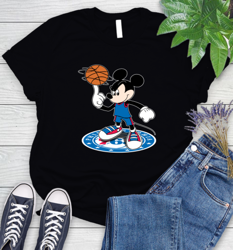 NBA Basketball Philadelphia 76ers Cheerful Mickey Disney Shirt Women's T-Shirt
