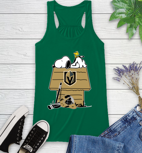 Vegas Golden Knights NHL Hockey Snoopy Woodstock The Peanuts Movie Racerback Tank 7