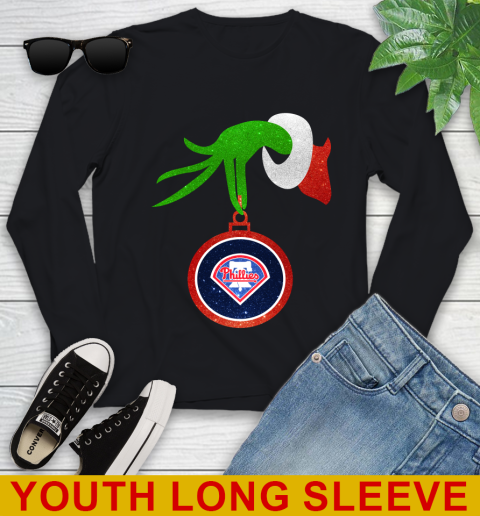 Philadelphia Phillies Grinch Merry Christmas MLB Baseball Youth Long Sleeve 2