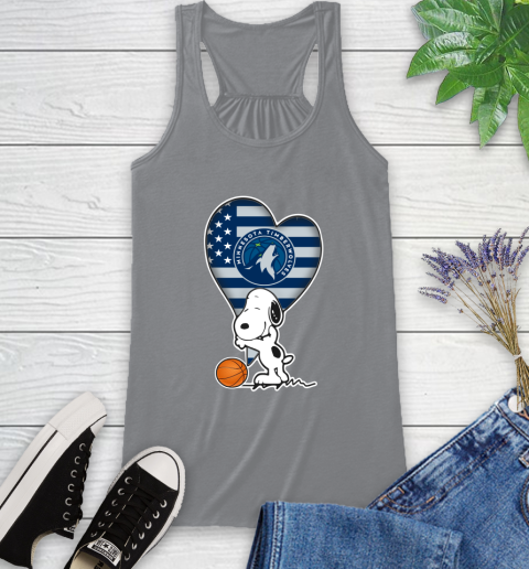 Minnesota Timberwolves NBA Basketball The Peanuts Movie Adorable Snoopy Racerback Tank 5