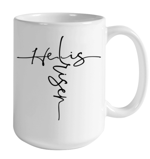 Easter He is Risen Cross Christian Color Changing Mug 15oz 2