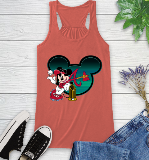 MLB Atlanta Braves The Commissioner's Trophy Mickey Mouse Disney Racerback Tank 4