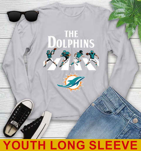 NFL Football Miami Dolphins The Beatles Rock Band Shirt Youth Long Sleeve 5