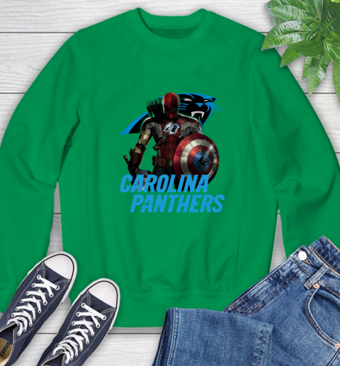 NFL Captain America Thor Spider Man Hawkeye Avengers Endgame Football Carolina Panthers Sweatshirt 6