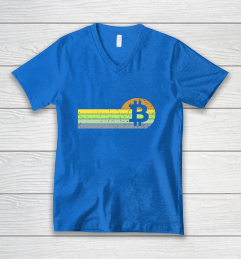 Bitcoin BTC Vintage Sunset Crypto Cryptocurrency Blockchain V-Neck T-Shirt 5