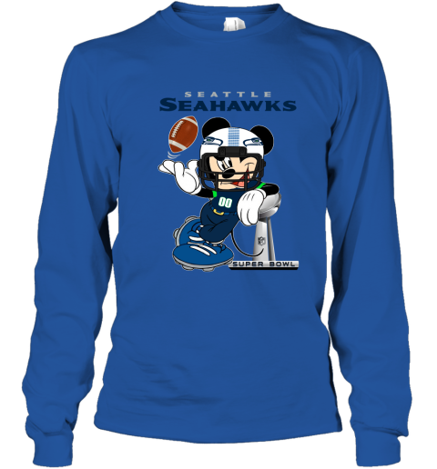 Seattle Seahawks Custom Team Authentic Long Sleeve T Shirt