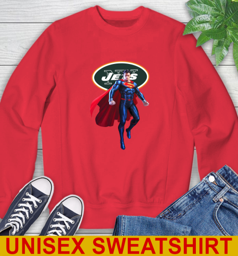 NFL Superman DC Sports Football New York Jets Sweatshirt 10