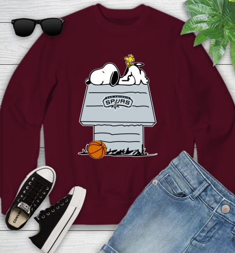 San Antonio Spurs NBA Basketball Snoopy Woodstock The Peanuts Movie Youth Sweatshirt 5