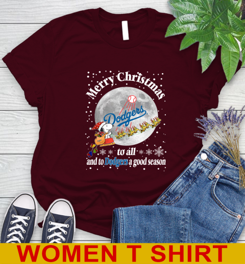 Los Angeles Dodgers Merry Christmas To All And To Dodgers A Good Season MLB Baseball Sports Women's T-Shirt 6