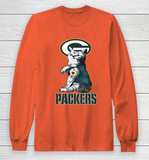 NFL Football My Cat Loves Green Bay Packers Long Sleeve T-Shirt 3